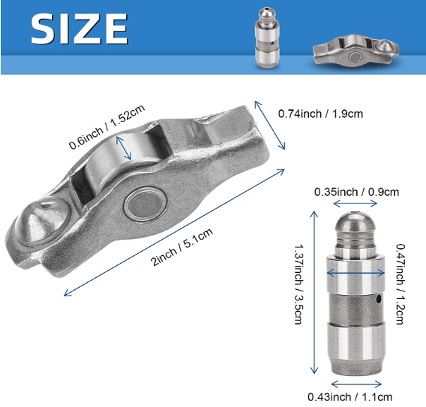 Rocker Arm and Valve Lifter Kit 12 PCS 5184296AH 5184332AA Compatible