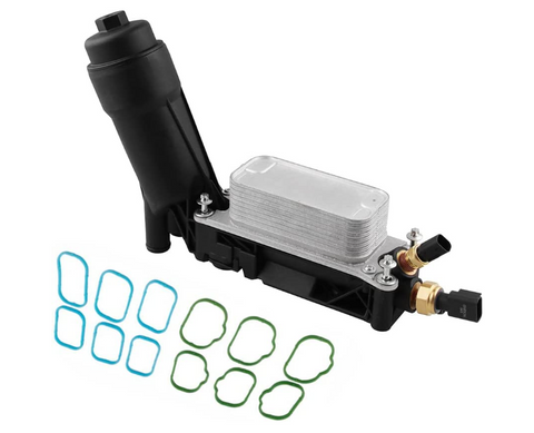 Engine Oil Cooler with Oil Filter Housing Adapter & Gaskets Assembly